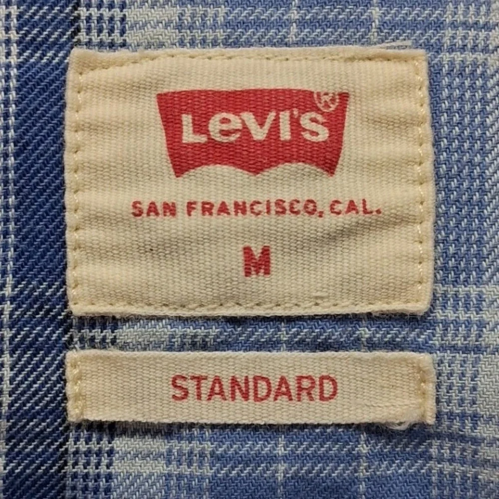 Levis Mens Cowboy Plaid Pearl Snap Western Shirt Standard Fit Medium CW-3323